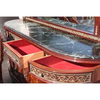 Antyczna Ludwikowska Jadalnia - Stół Krzesła Meble Pomocnik Witryna - BAR