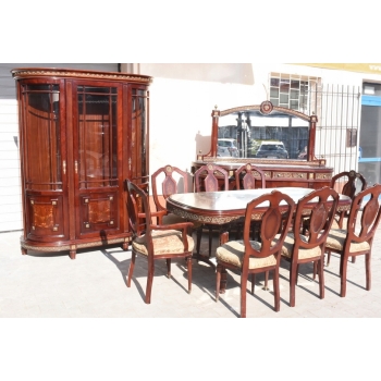 Antyczna Ludwikowska Jadalnia - Stół Krzesła Meble Pomocnik Witryna - BAR