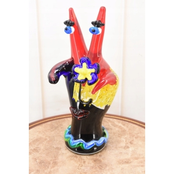 Szklana Figura - Twarz Na Dłoni - Symbol Pokoju - Szkło Murano Style Glass