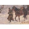 Wojciech Kossak - Powrót Żołnierzy z Bitwy - Zimowa Scena - Obraz Olejny