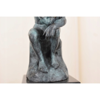 Patynowa Figura Myśliciel - Zamyślony Człowiek - Rzeźba Posąg Rodin 20 cm