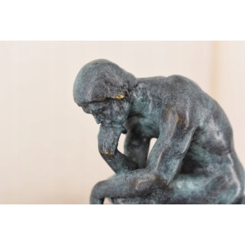 Patynowa Figura Myśliciel - Zamyślony Człowiek - Rzeźba Posąg Rodin 20 cm