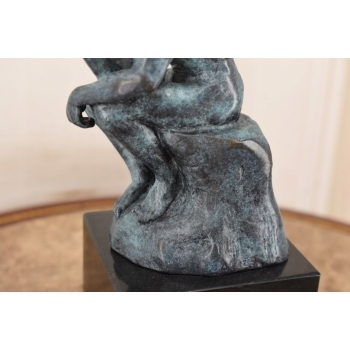 Patynowa Figura Myśliciel - Zamyślony Człowiek - Rzeźba Posąg Rodin 20 cm