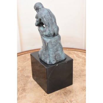 Patynowa Figura Myśliciel - Zamyślony Człowiek - Rzeźba Posąg Rodin 20 cm