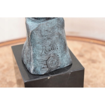 Patynowa Figura Myśliciel - Zamyślony Człowiek - Rzeźba Posąg Rodin 20 cm