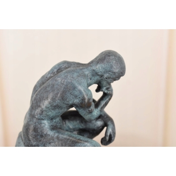 Patynowa Figura Myśliciel - Zamyślony Człowiek - Rzeźba Posąg Rodin 20 cm