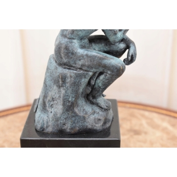 Patynowa Figura Myśliciel - Zamyślony Człowiek - Rzeźba Posąg Rodin 20 cm