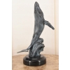 Delfin Wyskakujący z Wody - Figura Rzeźba z Brązu - Patynowa - Dekoracja