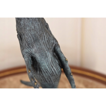 Delfin Wyskakujący z Wody - Figura Rzeźba z Brązu - Patynowa - Dekoracja