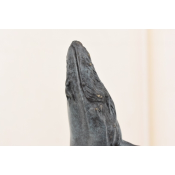 Delfin Wyskakujący z Wody - Figura Rzeźba z Brązu - Patynowa - Dekoracja