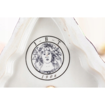 2x Porcelanowe Świeczniki - Porcelanowy Świecznik Kwiaty - Porcelana + Brąz