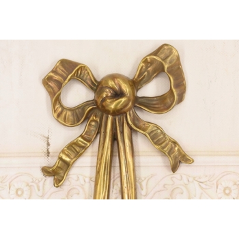 Świecznik z Brązu Złoconego - Anioł Amor Porcelana + Brąz Kinkiet Na Ścianę