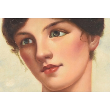 Portret Młodej Dziewczyny w Kimono - Kobieta - Obraz Olejny - Złota Rama