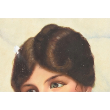 Portret Młodej Dziewczyny w Kimono - Kobieta - Obraz Olejny - Złota Rama