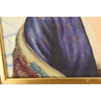 Portret Młodej Dziewczyny w Kimono - Kobieta - Obraz Olejny - Złota Rama