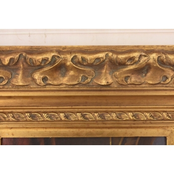 Winogrono z Kielichem Na Stole - Martwa Natura - Obraz Olejny Zdobiona Rama