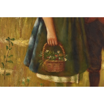 Rodzinny Obraz - Brat i Siostra Rodzina - Obraz Olejny Piękna Zdobiona Rama