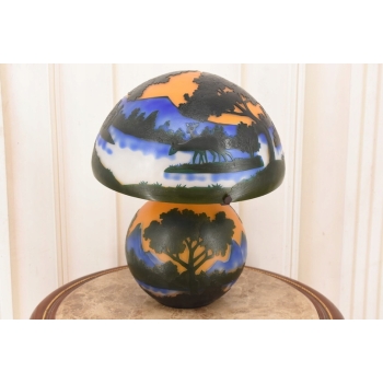 Lampa Stołowa - Gabinetowa Biurowa - Szkło Emile Galle - Motyw Lasu