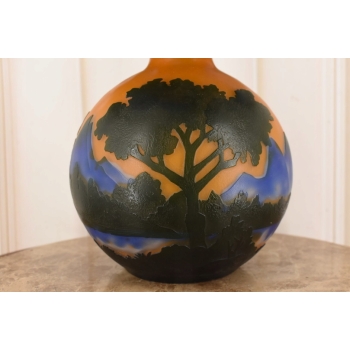 Lampa Stołowa - Gabinetowa Biurowa - Szkło Emile Galle - Motyw Lasu