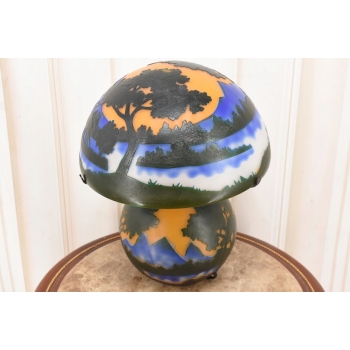 Lampa Stołowa - Gabinetowa Biurowa - Szkło Emile Galle - Motyw Lasu