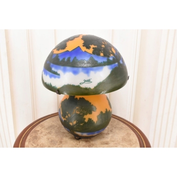 Lampa Stołowa - Gabinetowa Biurowa - Szkło Emile Galle - Motyw Lasu