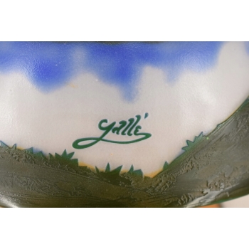 Lampa Stołowa - Gabinetowa Biurowa - Szkło Emile Galle - Motyw Lasu