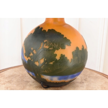 Lampa Stołowa - Gabinetowa Biurowa - Szkło Emile Galle - Motyw Lasu