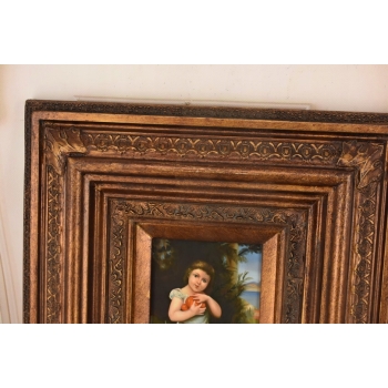 Portret Młodej Dziewczyny z Pomarańczami - Obraz Olejny Ozdobna Rama