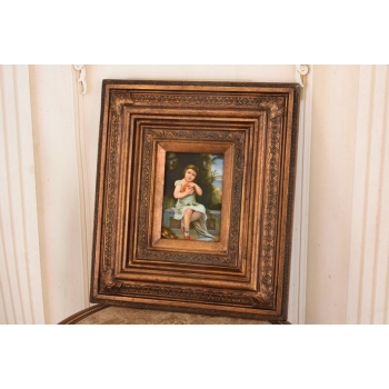 Portret Młodej Dziewczyny z Pomarańczami - Obraz Olejny Ozdobna Rama