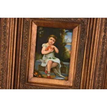 Portret Młodej Dziewczyny z Pomarańczami - Obraz Olejny Ozdobna Rama