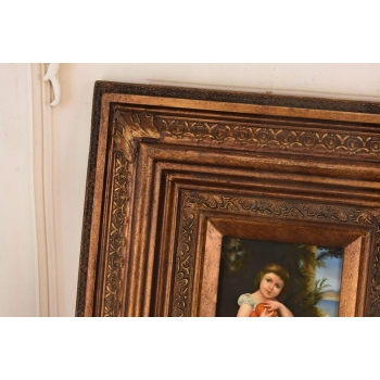 Portret Młodej Dziewczyny z Pomarańczami - Obraz Olejny Ozdobna Rama