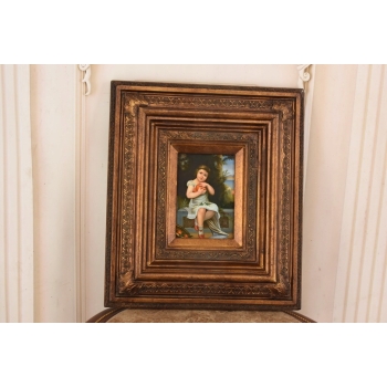 Portret Młodej Dziewczyny z Pomarańczami - Obraz Olejny Ozdobna Rama