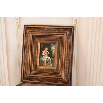 Portret Młodej Dziewczyny z Pomarańczami - Obraz Olejny Ozdobna Rama