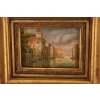 Rzeka Płynąca Przez Wenecje - Włoski Pejzaż - Obraz Olejny - Złota Rama