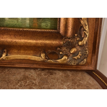 Gondola w Wenecji - Wenecja Włoski Pejzaż - Obraz Olejny - Złota Rama