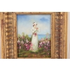 Kobieta w Białej Sukni - Kwiaty Róże - Portret - Obraz Olejny Ozdobna Rama