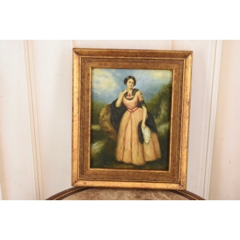 Portret Arystokratki w Pałacowej Sukni - Kobieta Dama - Obraz Olejny