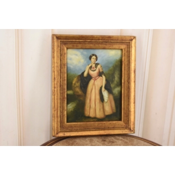 Portret Arystokratki w Pałacowej Sukni - Kobieta Dama - Obraz Olejny