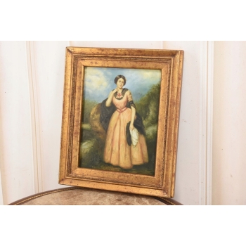 Portret Arystokratki w Pałacowej Sukni - Kobieta Dama - Obraz Olejny