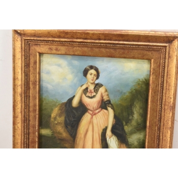 Portret Arystokratki w Pałacowej Sukni - Kobieta Dama - Obraz Olejny