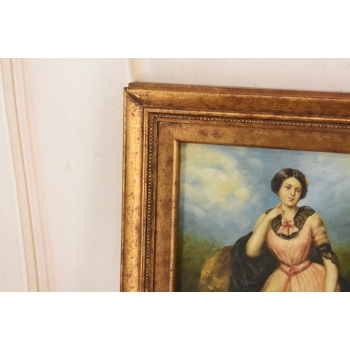 Portret Arystokratki w Pałacowej Sukni - Kobieta Dama - Obraz Olejny