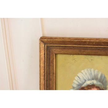 Portret Kobiety z Bukietem Róż - Kobieta Dama - Obraz Olejny Złota Rama