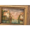 Włoskie Miasteczko Przy Wodzie - Wenecja Włochy - Obraz Olejny - Złota Rama