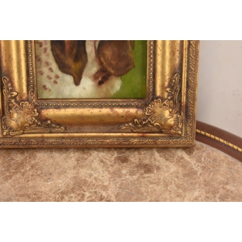 Pysk Psa - Pies Piesek Basset Hound - Obraz Olejny Złota Rama