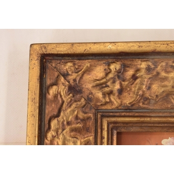 Kwiaty w Wazonie Na Stole - Martwa Natura - Obraz Olejny Zdobiona Rama