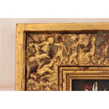 Wazon z Kolorowymi Kwiatami - Martwa Natura - Obraz Olejny Zdobiona Rama