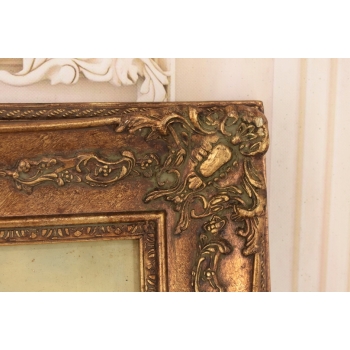 Letni Pejzaż - Rzeka Przy Łące - Natura - Obraz Olejny Zdobiona Rama