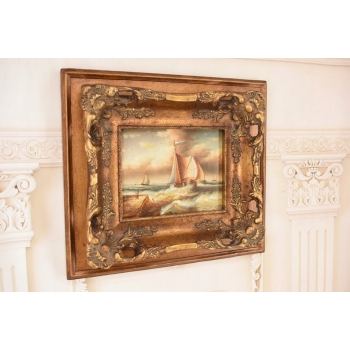 Marynistyczny Obraz - Statek Na Wzburzonym Morzu - Sztorm