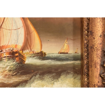 Marynistyczny Obraz - Statek Na Wzburzonym Morzu - Sztorm