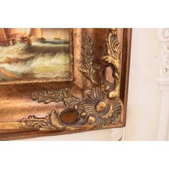 Marynistyczny Obraz - Statek Na Wzburzonym Morzu - Sztorm